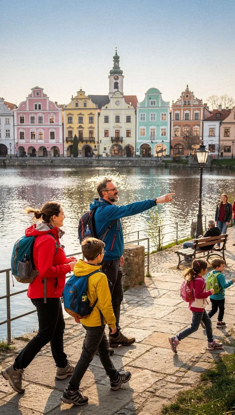 Turista fotografujГ­cГ­ malebnГЅ vГЅhled na mД›stskГЅ park bД›hem prochГЎzky.